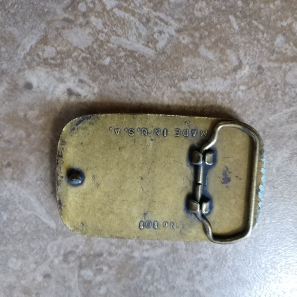 Rusty Wallace Nascar🔥🧑‍🎄 Leather & Brass Belt Buckle - Picture 4 of 5